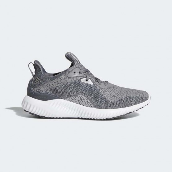 Womens Medium Grey Heather/White Adidas Alphabounce Reflective Hpc Ams Running Shoes 968XSDAM->Adidas Women->Sneakers